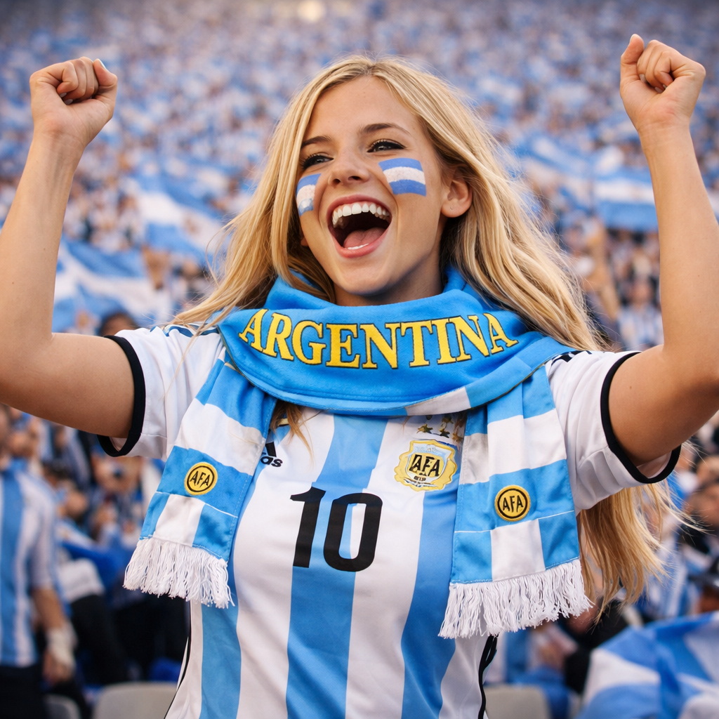 Cachecol de Adepto da Seleção da Argentina