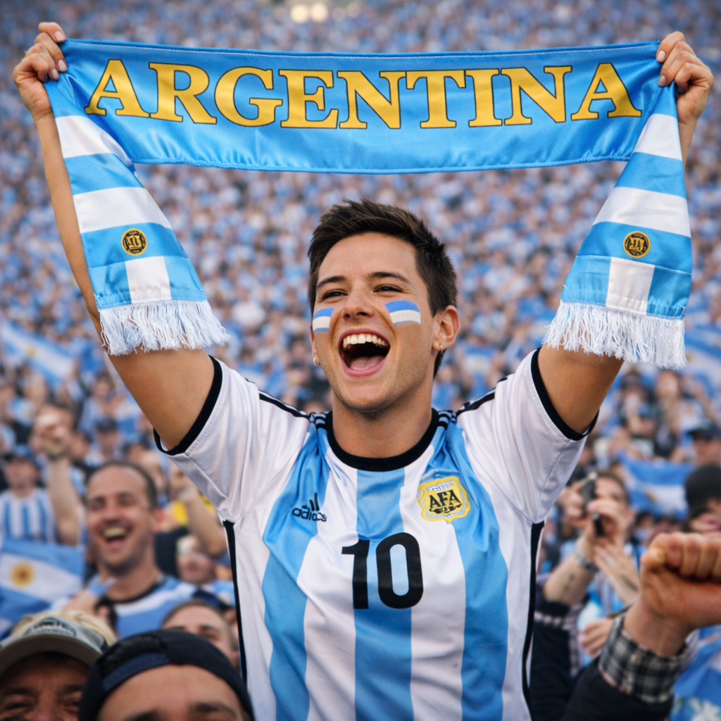 Cachecol de Adepto da Seleção da Argentina