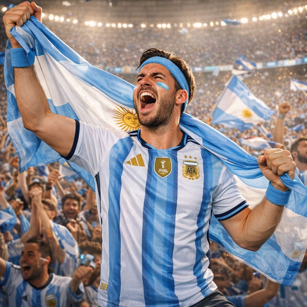 Camisola Argentina Premium Fan Edition - Azul Celeste