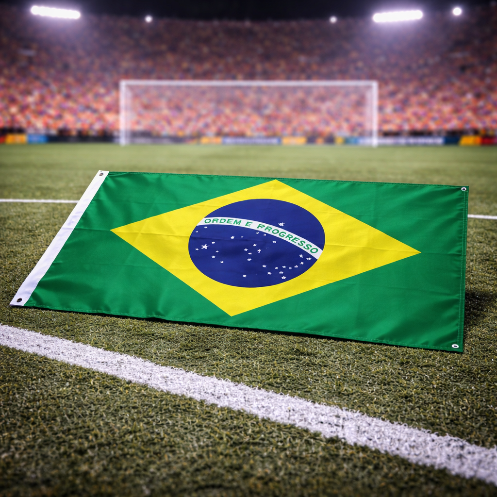 Flag of a supporter of the Brazilian National Team.