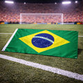 Flag of a supporter of the Brazilian National Team.