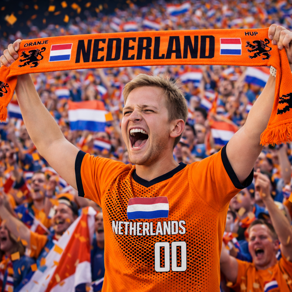 Cachecol de Adepto da Seleção Holandesa