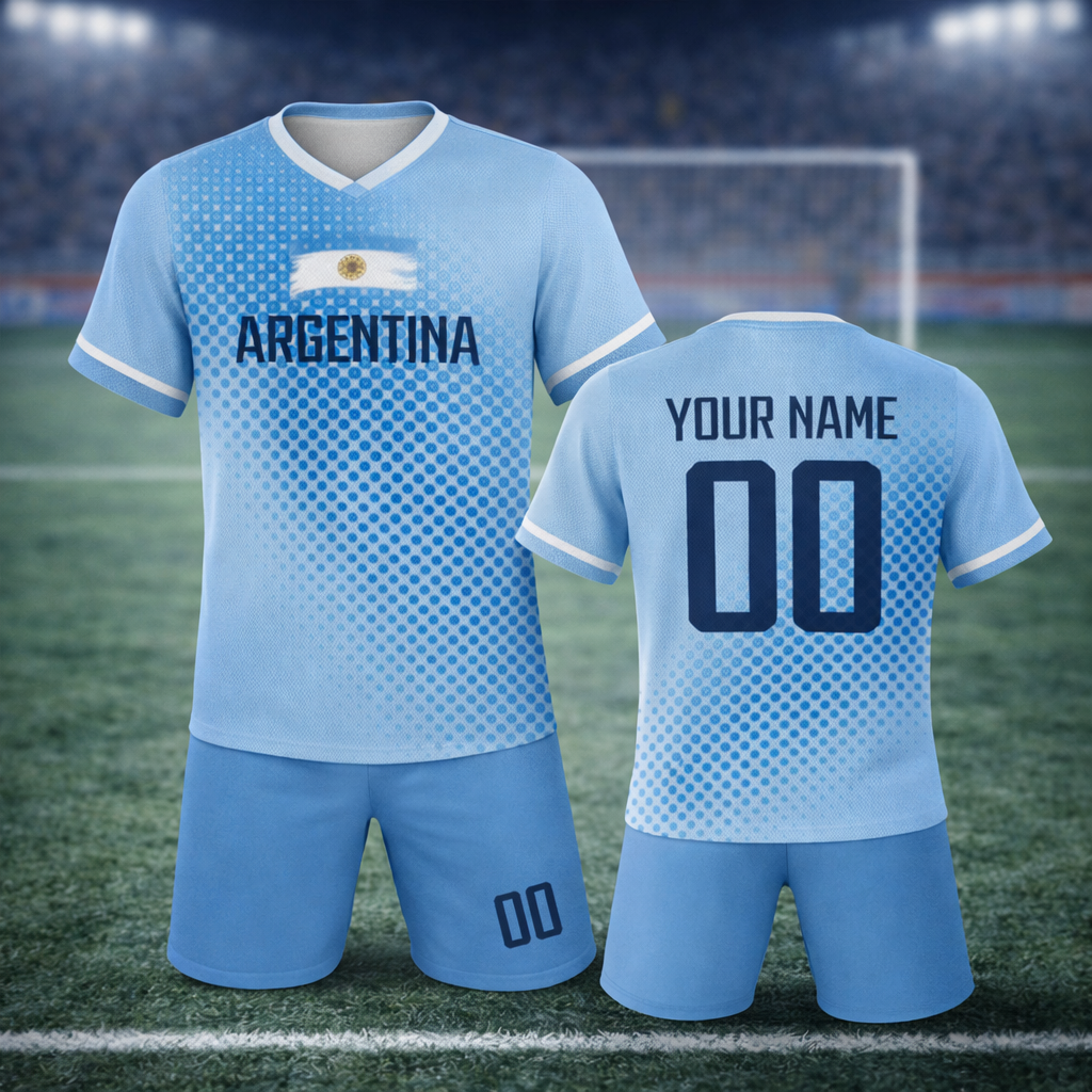 Equipamento de Adepto Infantil da Seleção da Argentina