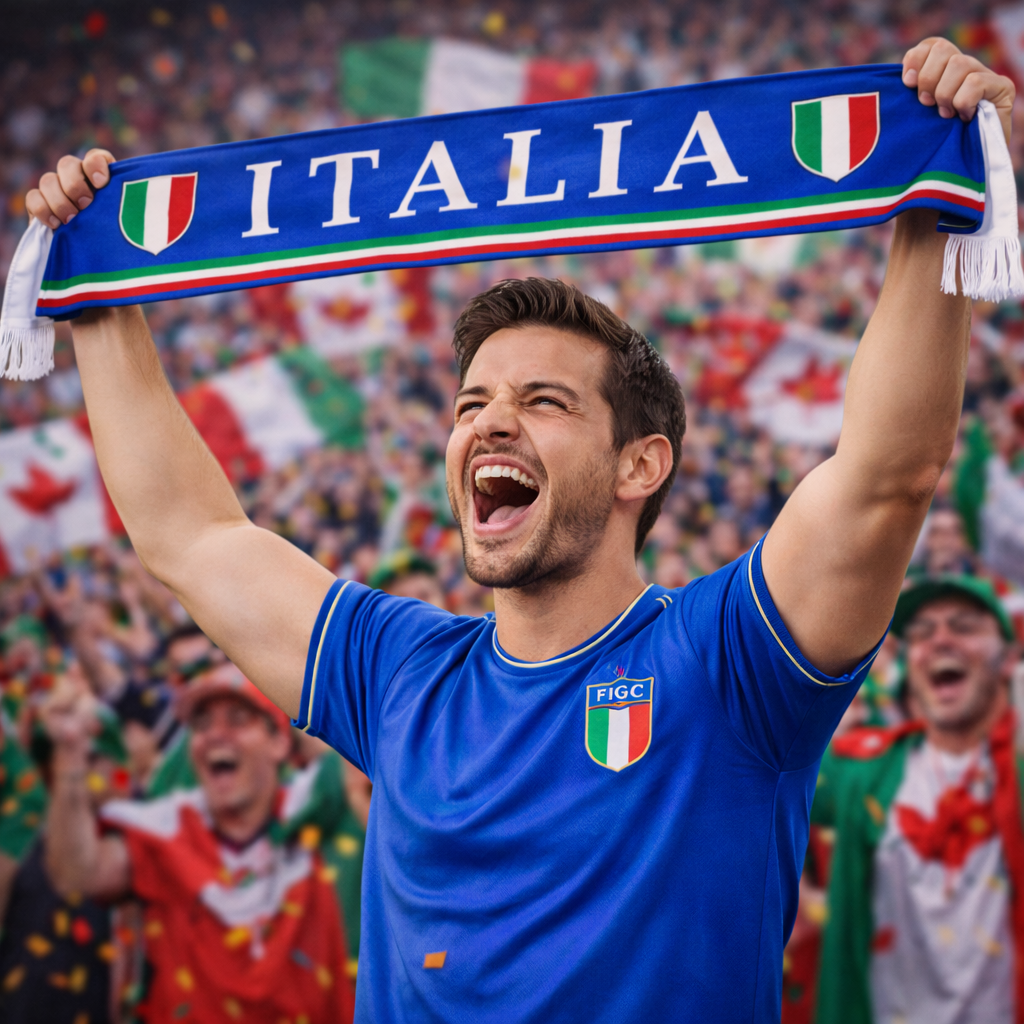 Cachecol de Adepto Infantil da Seleção Italiana